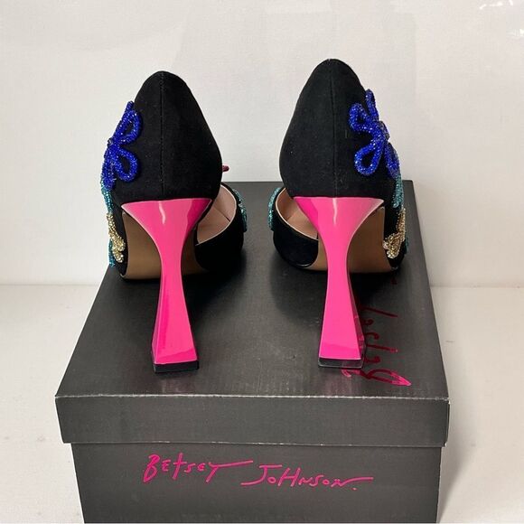 Betsey Johnson Kimara Embellished Pointed Toe D'Orsay Heels - Picture 7 of 8